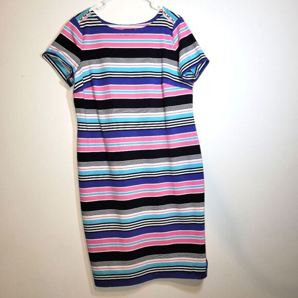 New Talbots Multicolor Striped Dress X - Picture 2 of 12